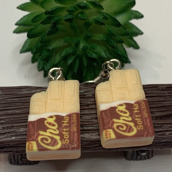 Chocolate Bar, Candy Earring, Funny Food Earring, Chocolate Earring, Gift Idea - Picture 2 of 7